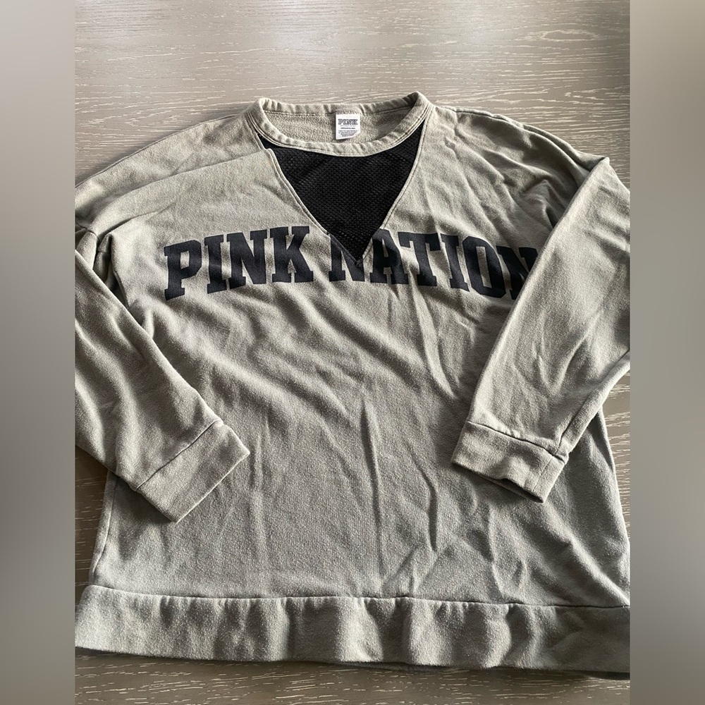 PINK Victoria's Secret Olive Crew Neck Sweater